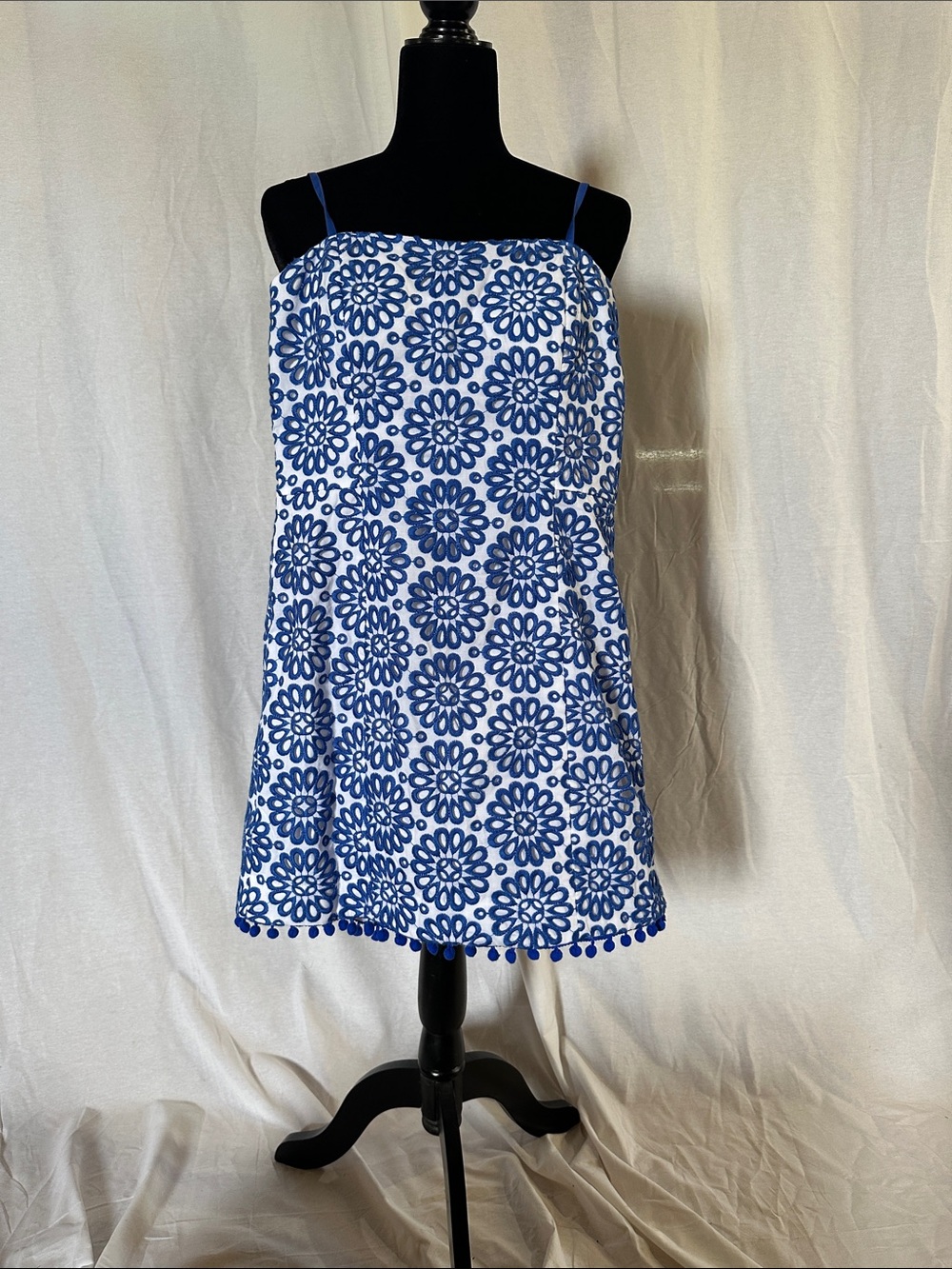 Lilly Pulitzer Blue and White Floral Mini romper